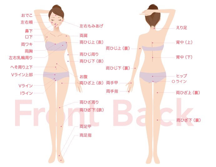 シースリー（C3）名護店は全身53ヶ所脱毛
